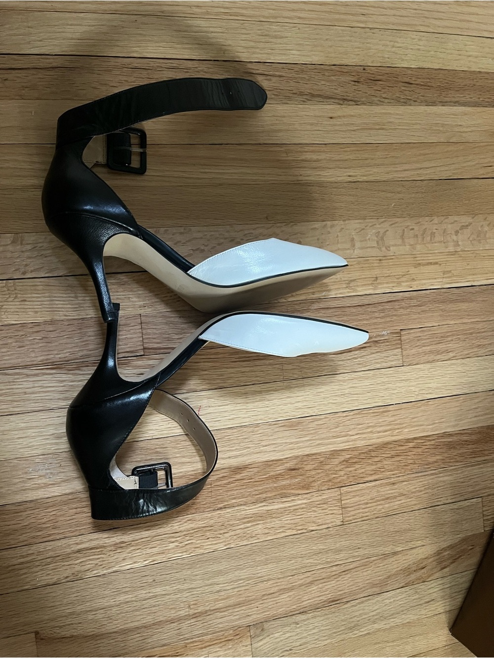Audrey Brooke Black and White Two-Tone Pointed D'Orsay Heels